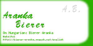 aranka bierer business card